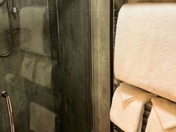 b&b room 3 shower with towels